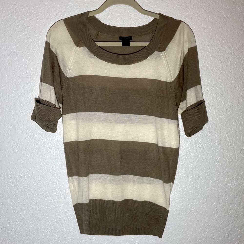 ANN TAYLOR Cream and Brown Sweater - S